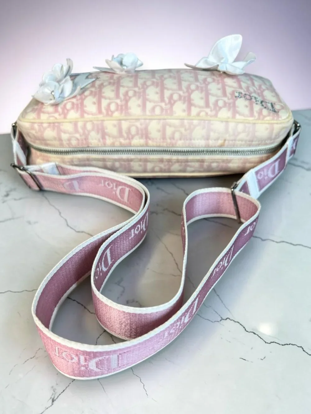 Christian Dior Vintage Y2K Girly No. 1 Trotter Monogram Flower Bag with COA